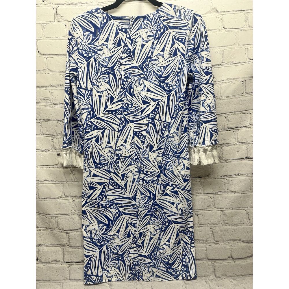 J.McLaughlin‎ Rare Brenda Dress Catalina Blue White Willow Bluff Tassels XS NWT